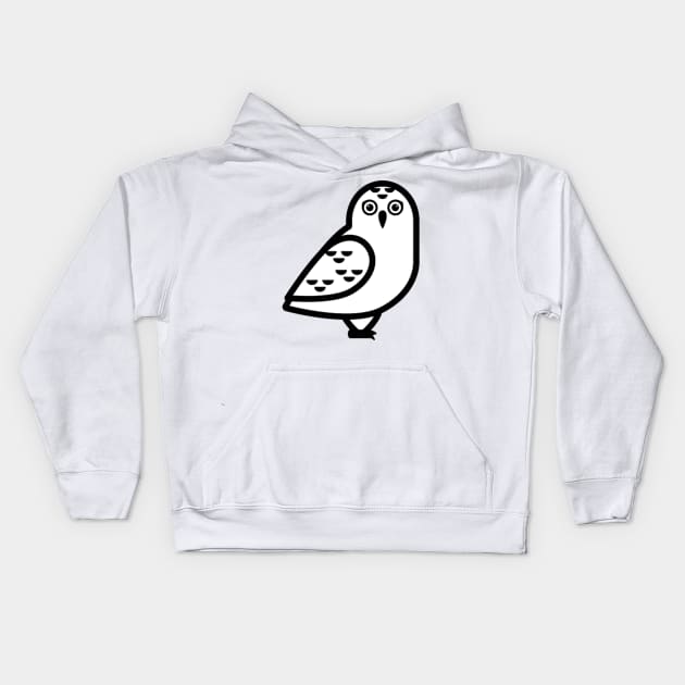 White Hoot Owl Icon Emoticon Kids Hoodie by AnotherOne